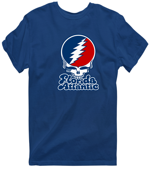 Florida Atlantic Stealie Premium Unisex T-Shirt — Design: Florida Atlantic University — Navy