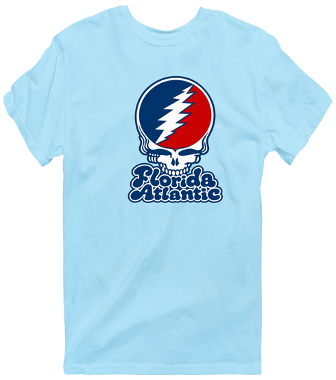 Florida Atlantic Stealie Premium Unisex T-Shirt — Design: Florida Atlantic University — Light Blue