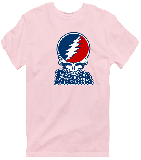 Florida Atlantic Stealie Premium Unisex T-Shirt — Design: Florida Atlantic University — Light Pink