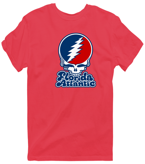 Florida Atlantic Stealie Premium Unisex T-Shirt — Design: Florida Atlantic University — Heather Red