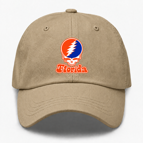 Florida Stealie Premium Unisex Dad Hat — Design: Florida University of — Khaki