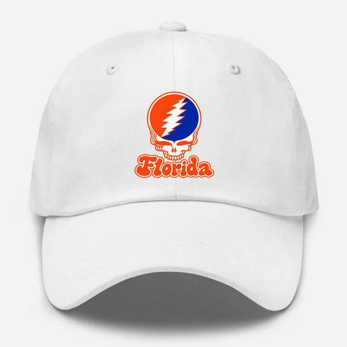 Florida Stealie Premium Unisex Dad Hat — Design: Florida University of — White
