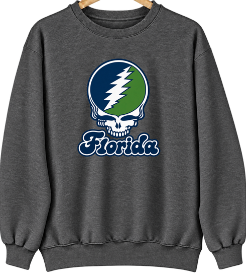 Florida Stealie Premium Unisex Crewneck — Design: State College of Florida — Dark Heather