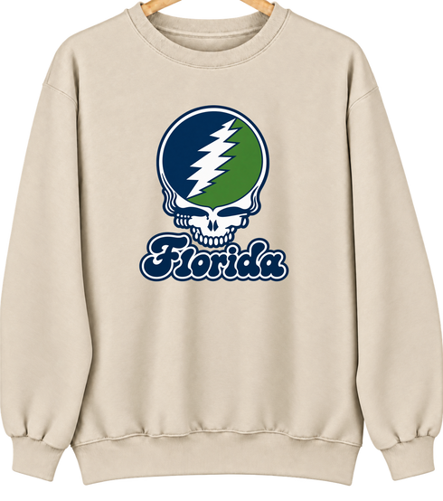 Florida Stealie Premium Unisex Crewneck — Design: State College of Florida — Sand