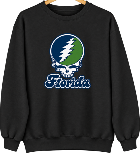 Florida Stealie Premium Unisex Crewneck — Design: State College of Florida — Black
