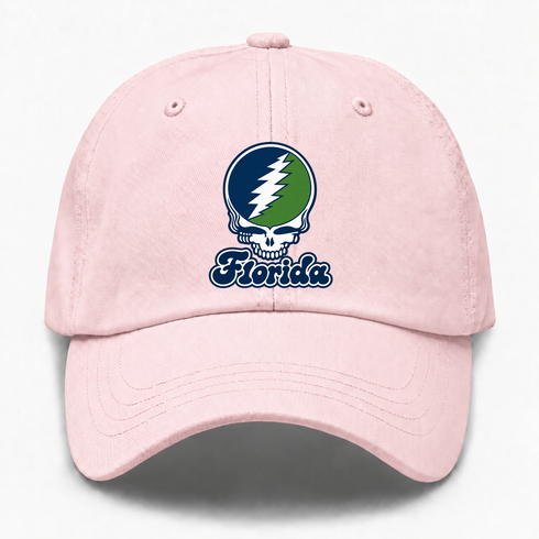 Florida Stealie Premium Unisex Dad Hat — Design: State College of Florida — Pink