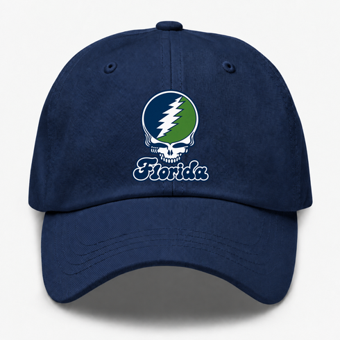 Florida Stealie Premium Unisex Dad Hat — Design: State College of Florida — Navy