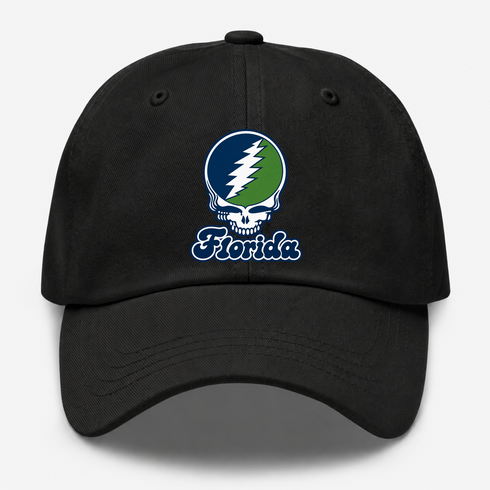 Florida Stealie Premium Unisex Dad Hat — Design: State College of Florida — Black