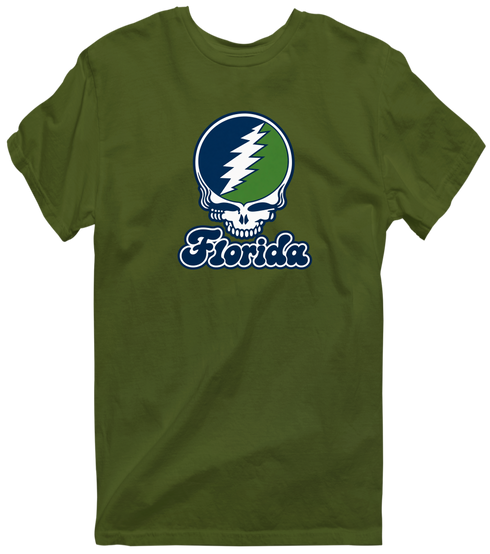 Florida Stealie Premium Unisex T-Shirt — Design: State College of Florida — Military Green
