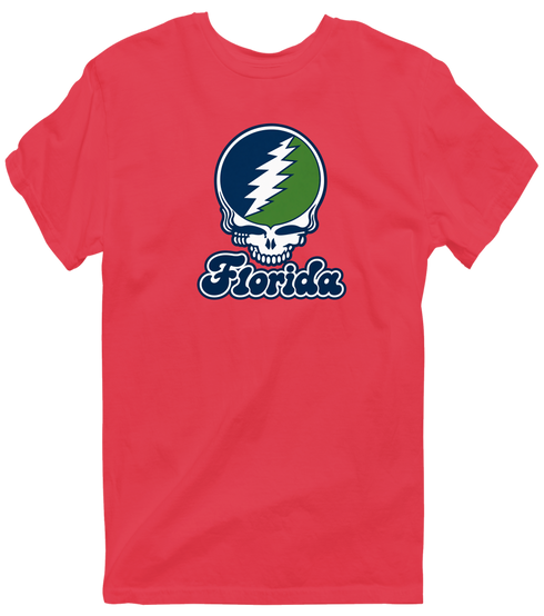 Florida Stealie Premium Unisex T-Shirt — Design: State College of Florida — Heather Red
