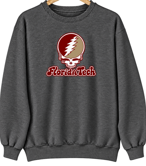 Florida Tech Stealie Premium Unisex Crewneck — Design: Florida Institute of Technology — Dark Heather