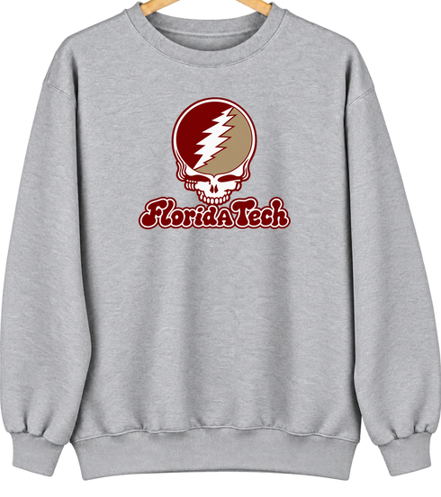 Florida Tech Stealie Premium Unisex Crewneck — Design: Florida Institute of Technology — Sport Grey
