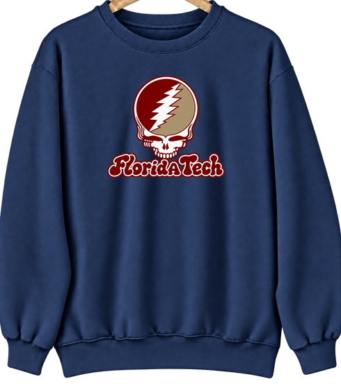Florida Tech Stealie Premium Unisex Crewneck — Design: Florida Institute of Technology — Navy