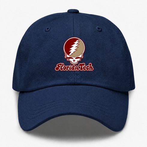 Florida Tech Stealie Premium Unisex Dad Hat — Design: Florida Institute of Technology — Navy