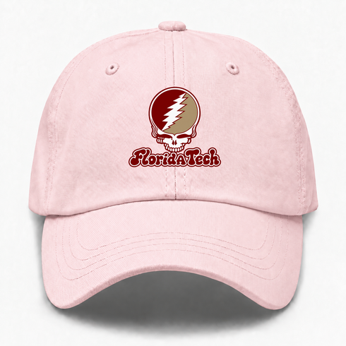 Florida Tech Stealie Premium Unisex Dad Hat — Design: Florida Institute of Technology — Pink