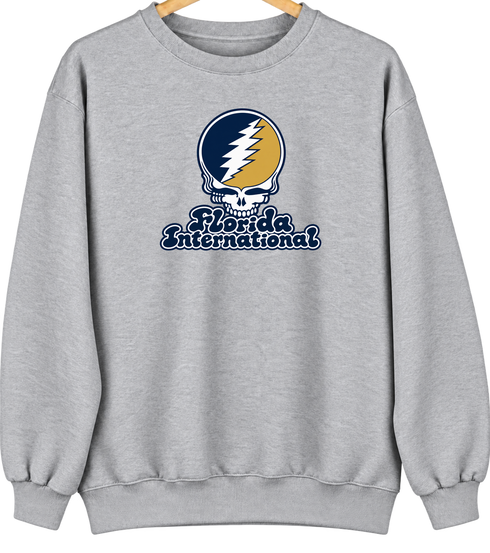 Florida International Stealie Premium Unisex Crewneck — Design: Florida International University — Sport Grey