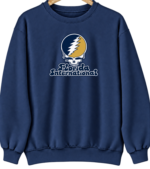 Florida International Stealie Premium Unisex Crewneck — Design: Florida International University — Navy