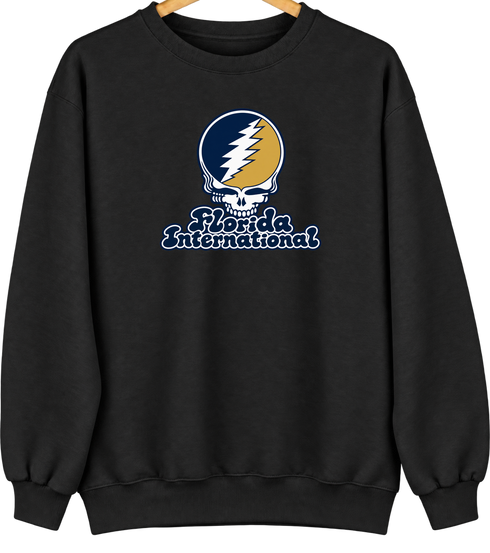Florida International Stealie Premium Unisex Crewneck — Design: Florida International University — Black