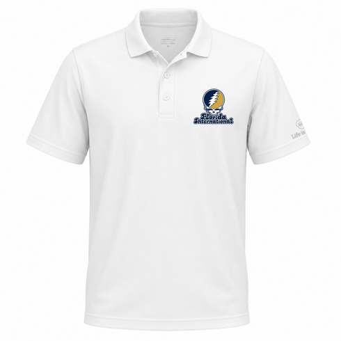 Florida International Stealie Premium Unisex Polo — Design: Florida International University — White