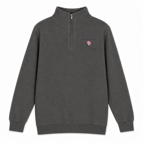 250 years of Freedom Stealie - Life is dead. - Premium Grateful Dead Quarter-Zip Pullover - Charcoal - 5