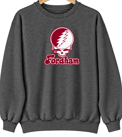 Fordham Stealie Premium Unisex Crewneck — Design: Fordham University — Dark Heather
