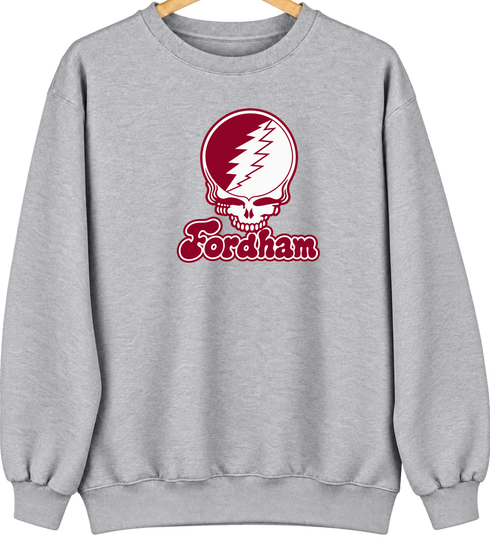 Fordham Stealie Premium Unisex Crewneck — Design: Fordham University — Sport Grey
