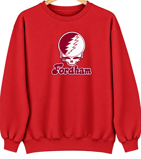 Fordham Stealie Premium Unisex Crewneck — Design: Fordham University — Red