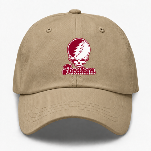 Fordham Stealie Premium Unisex Dad Hat — Design: Fordham University — Khaki