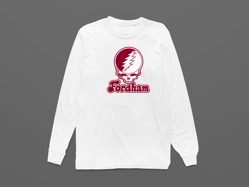 Fordham Stealie Premium Unisex Long-Sleeve — Design: Fordham University — White