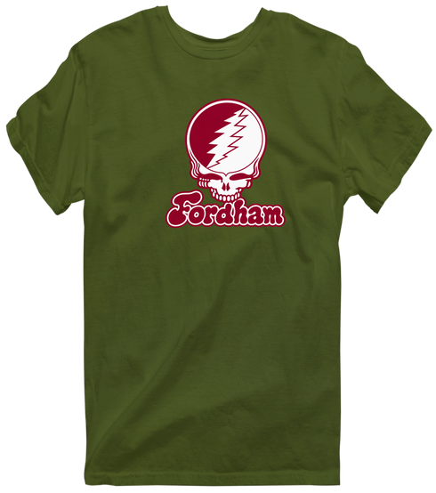 Fordham Stealie Premium Unisex T-Shirt — Design: Fordham University — Military Green