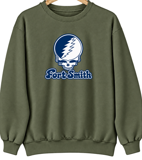 Fort Smith Stealie Premium Unisex Crewneck — Design: Arkansas Fort Smith University of — Military Green