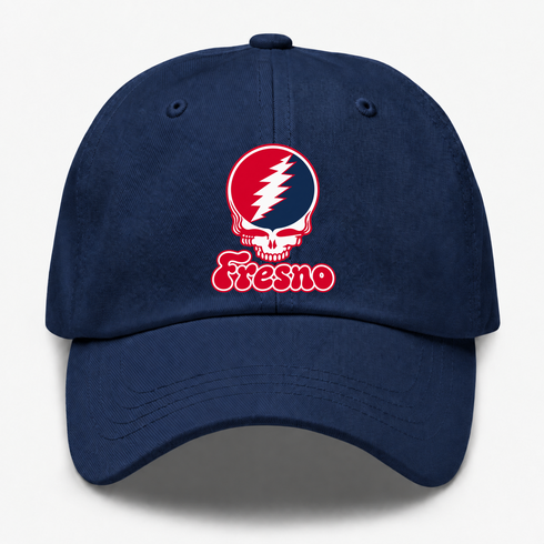 Fresno Stealie Premium Unisex Dad Hat — Design: Fresno State — Navy