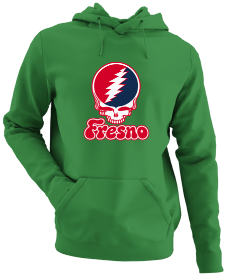 Fresno Stealie Premium Unisex Hoodie — Design: Fresno State — Irish Green