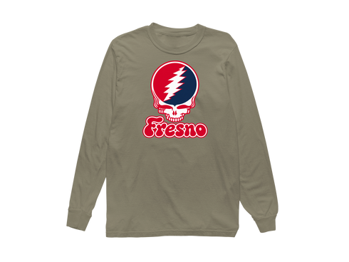 Fresno Stealie Premium Unisex Long-Sleeve — Design: Fresno State — Sandstone