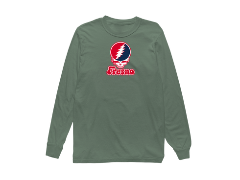 Fresno Stealie Premium Unisex Long-Sleeve — Design: Fresno State — Light Green