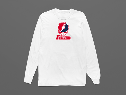 Fresno Stealie Premium Unisex Long-Sleeve — Design: Fresno State — White