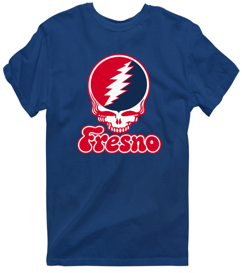 Fresno Stealie Premium Unisex T-Shirt — Design: Fresno State — Navy
