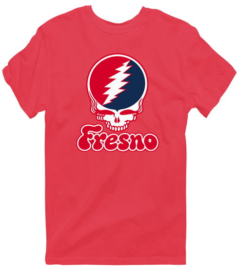 Fresno Stealie Premium Unisex T-Shirt — Design: Fresno State — Heather Red