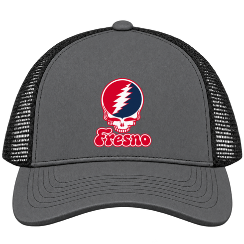 Fresno Stealie Premium Unisex Trucker Cap — Design: Fresno State — Charcoal/Black