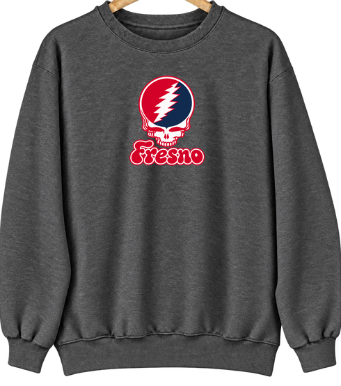 Fresno Stealie Premium Unisex Crewneck — Design: Fresno State — Dark Heather