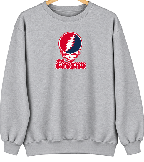 Fresno Stealie Premium Unisex Crewneck — Design: Fresno State — Sport Grey