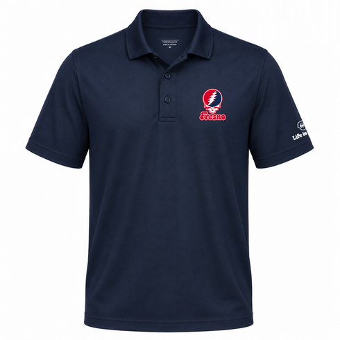 Fresno Stealie Premium Unisex Polo — Design: Fresno State — Navy