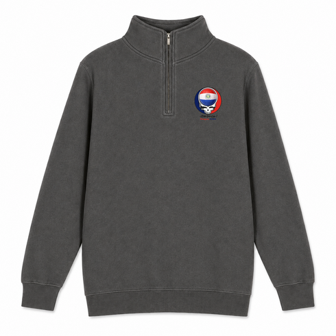 Paraguay FIFA World Cup - Premium Grateful Dead Quarter-Zip Pullover - Charcoal - 5