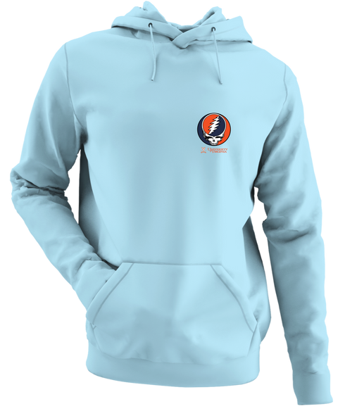 University of Virginia - Premium Grateful Dead Left Chest Hoodie - Light Blue - 1