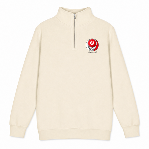 Tunisia FIFA World Cup - Premium Grateful Dead Quarter-Zip Pullover - Sand - 1