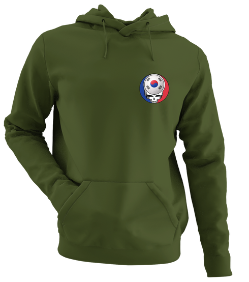 South Korea FIFA World Cup - Premium Grateful Dead Left Chest Hoodie - Military Green - 7