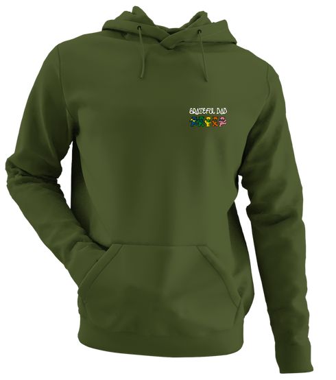 Grateful Dad - Premium Grateful Dead Left Chest Hoodie - Military Green - 7