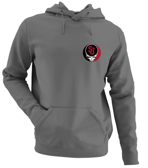 St John's University - Premium Grateful Dead Left Chest Hoodie - Charcoal