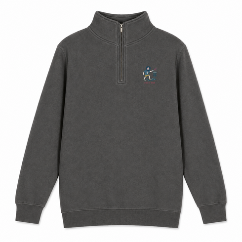 Disc Golf Jerry - Life is dead.® - Premium Grateful Dead Quarter-Zip Pullover - Charcoal - 5