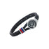 Grateful Dead - Steal Your Face Sterling Silver, Blue and Red Enamel & Leather Bracelet - StealieShop
